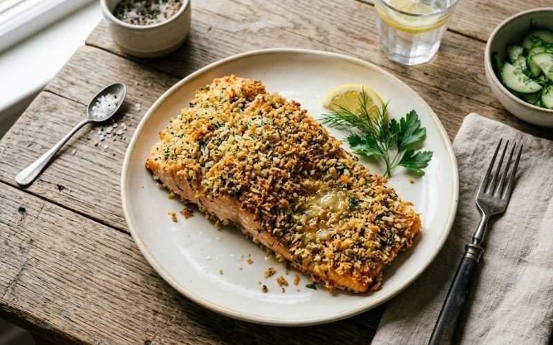 baked herb crusted salmon