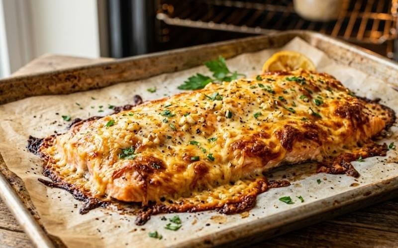 garlic parmesan crusted salmon