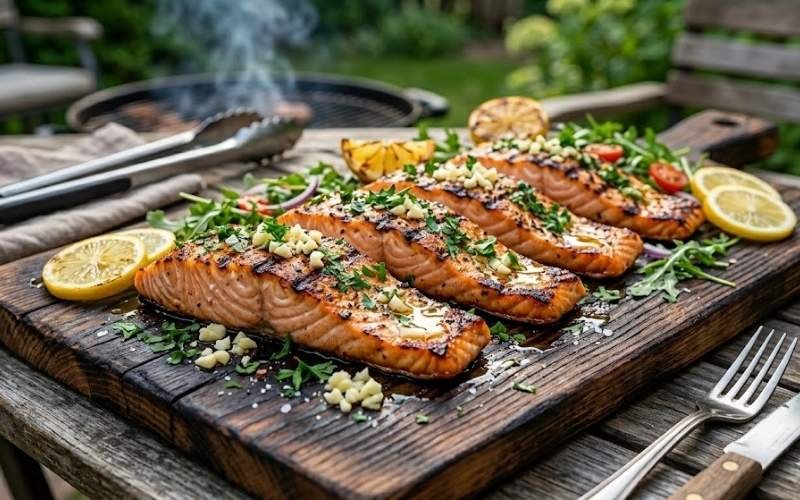 grilled lemon garlic salmon