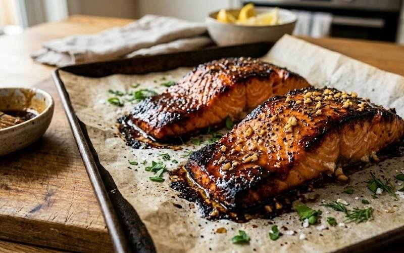 honey garlic baked salmon