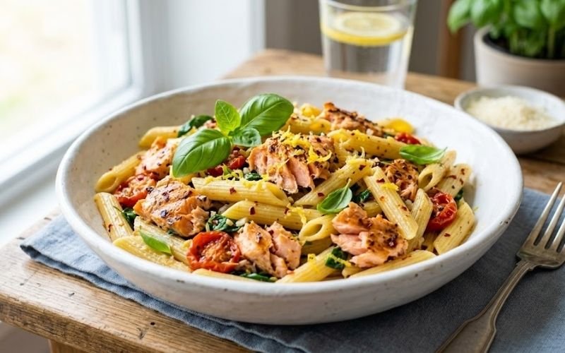 lemon butter salmon pasta