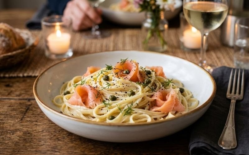 smoked salmon pasta