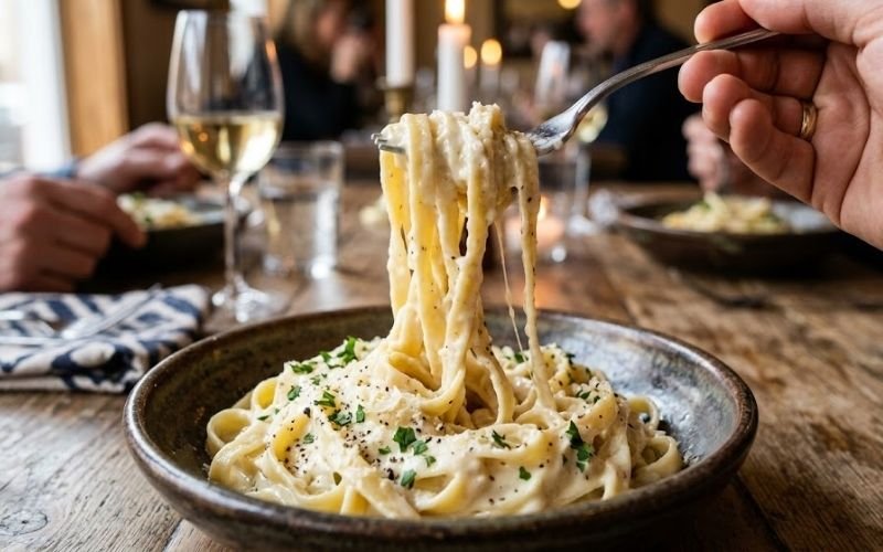 the creamy texture (alfredo)