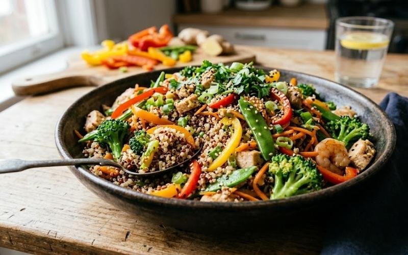 zesty quinoa stir fry
