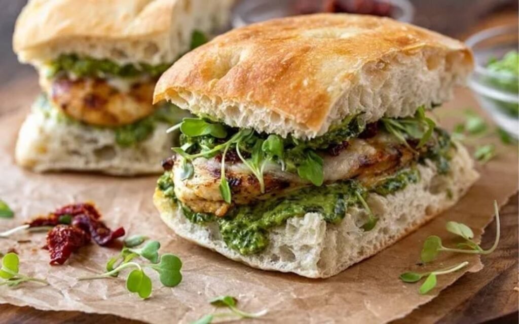 chicken pesto focaccia sandwiches