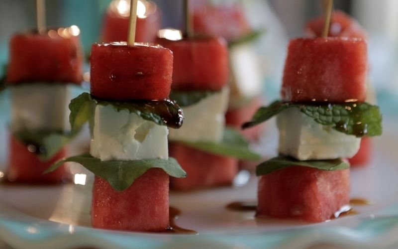 watermelon feta skewers