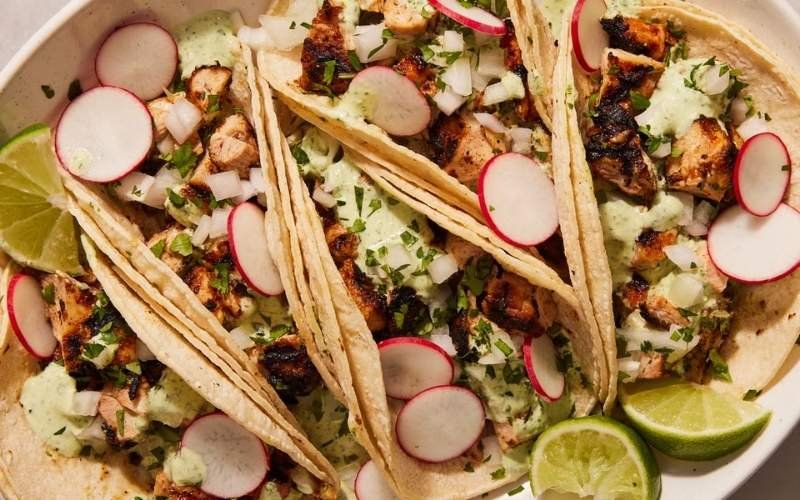 street style chicken tacos